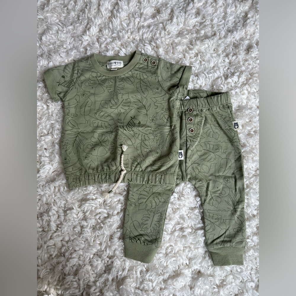 Rabbit + Bear - Organic Cotton Set - 6-9m